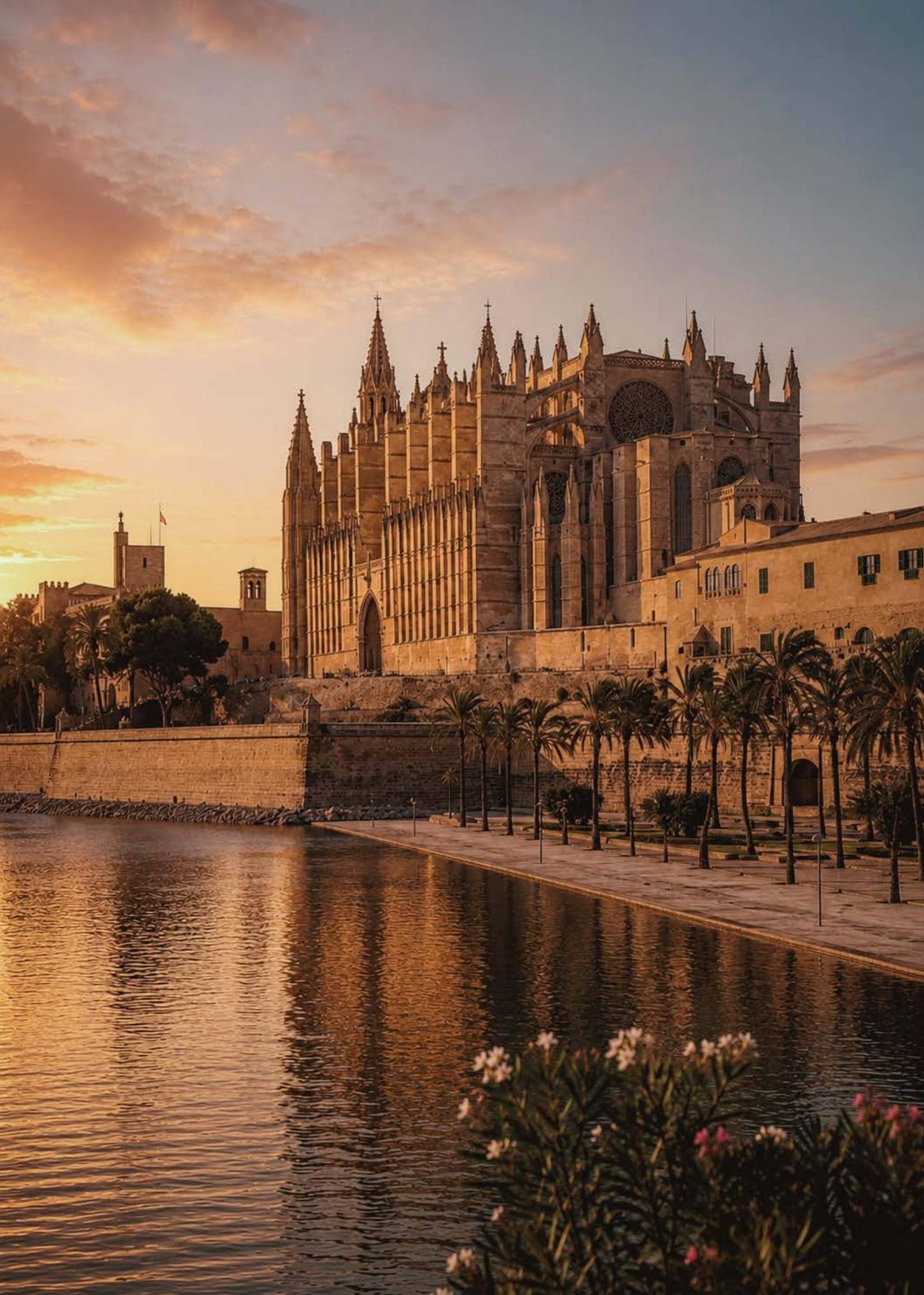Palma Cathedral at sunset, Mallorca
